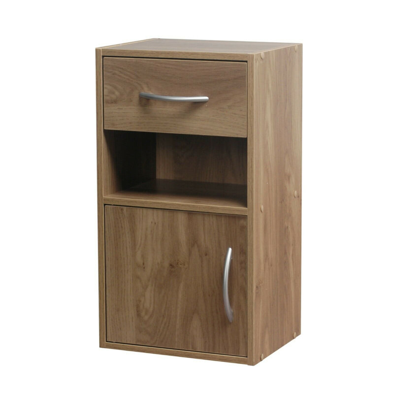 Baraa 30cm W Manufactured Wood Bedside Table, Individual, Oak