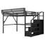 Lit mezzanine en métal peu encombrant avec rangement et bureau pour la maison