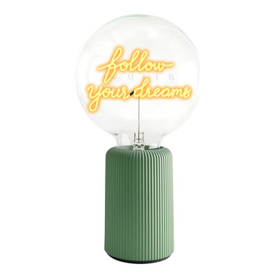 Bulb FOLLOW YOUR DREAMS Amber with Base Table Lamp PORTABLE Pop Nomad