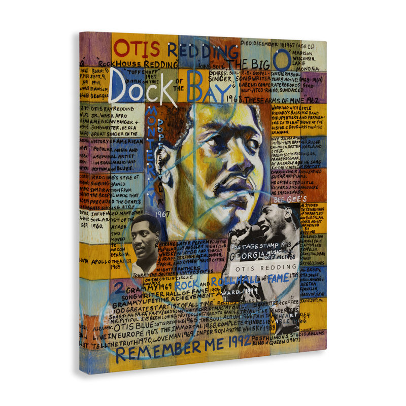 Art mural sur toile Otis Redding Collage par Sabin, H 48 po x l 36 po