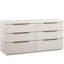Quartz 72" Wide Mist Finish White Quartz Top Six Drawer Dresser