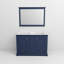 Meuble-lavabo double contemporain avec plateau en marbre de Carrare et miroir-1090437627