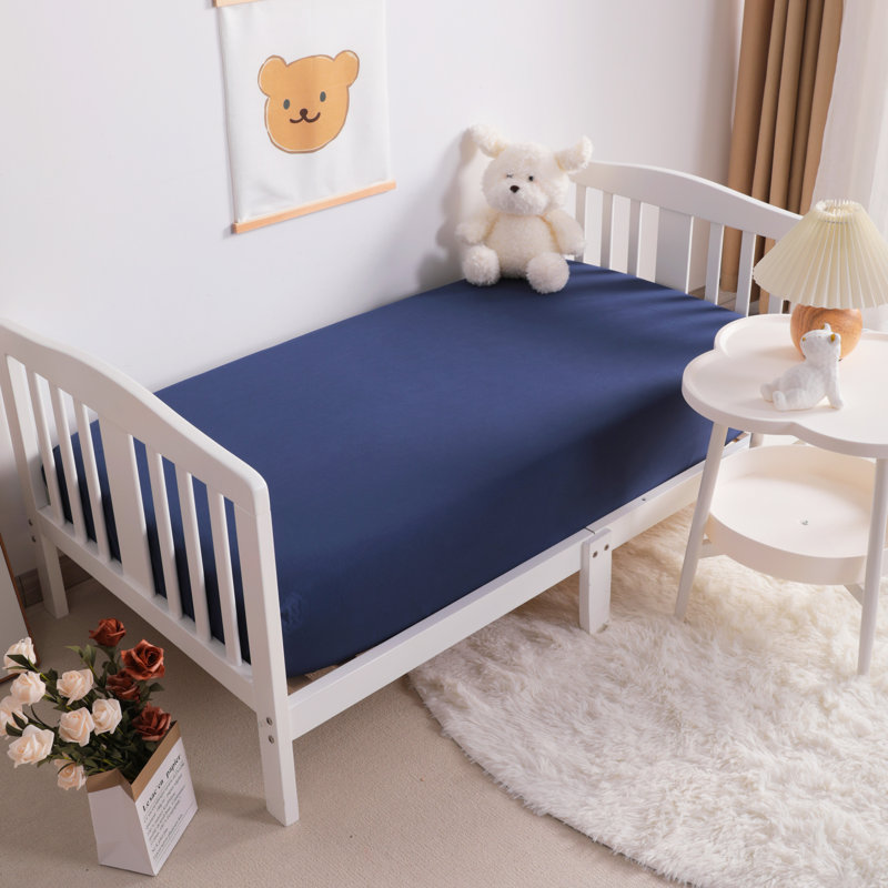 Microfiber Fitted Sheet, Navy Blue