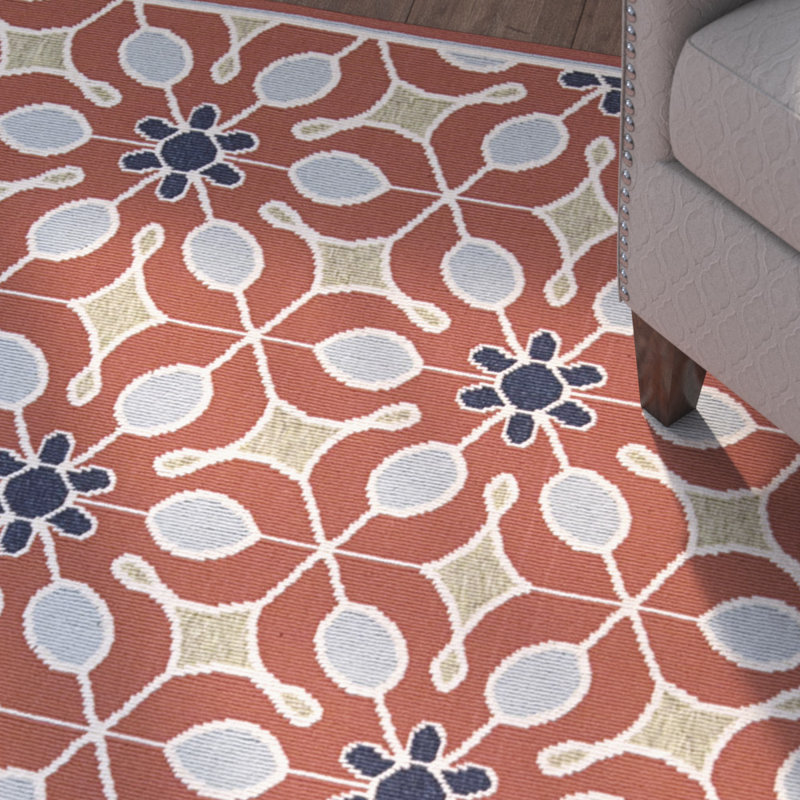 Caragan Geometric Indoor / Outdoor Rug, Rectangle 7'10" x 10'6"