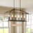 6-Light Kitchen Island Linear Chandelier, Farmhouse Pendant Light with Adjustable Chain, Black Iron Finish-514294539