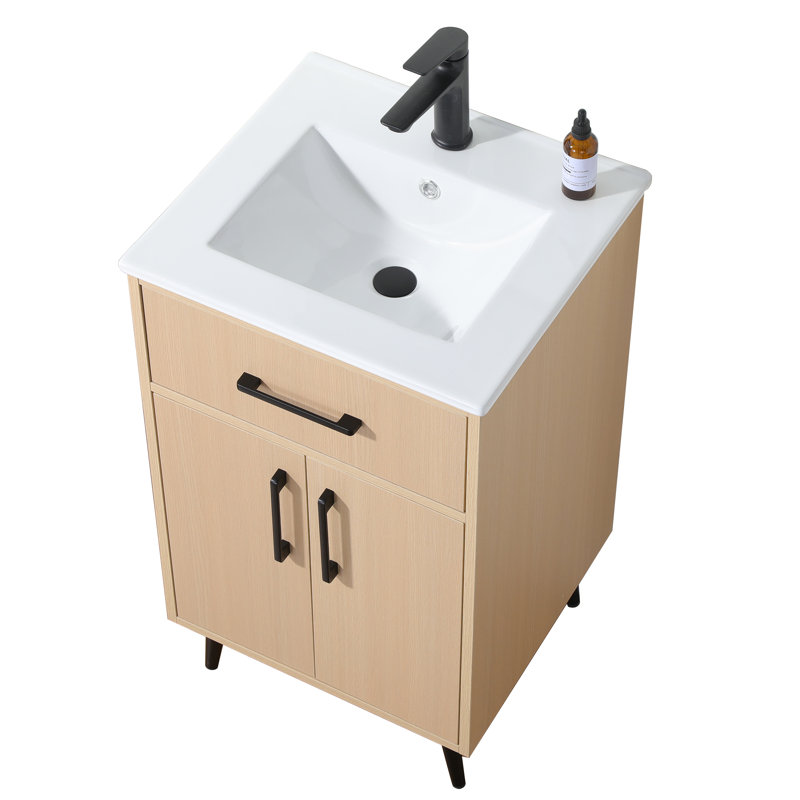 20'' Light Oak Modern Free-Standing Single Bathroom Vanity Set