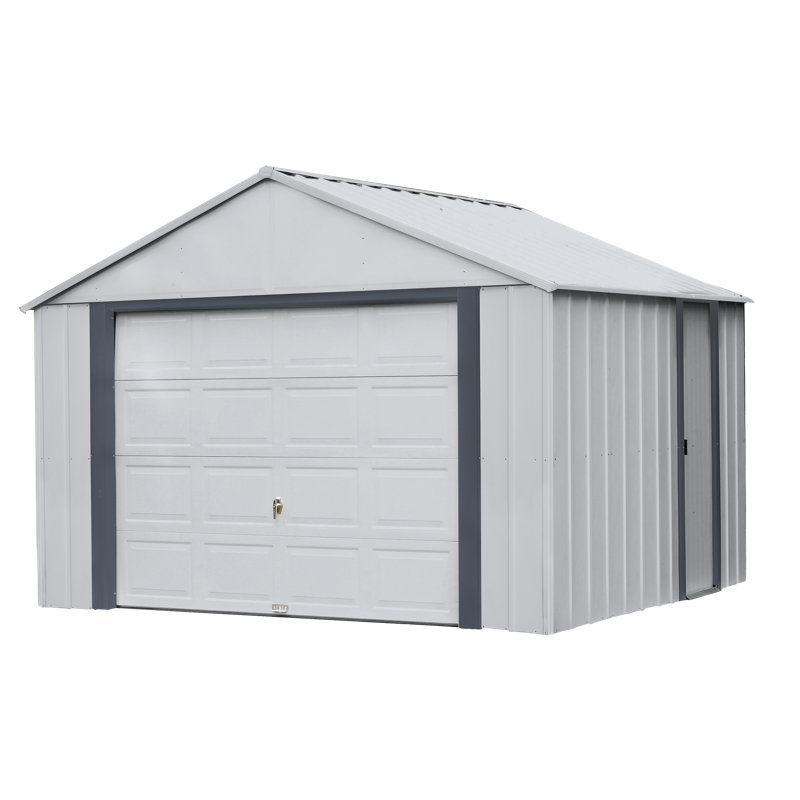 Murryhill 12x10 Gray Galvanized Steel Garage Kit with Shelving