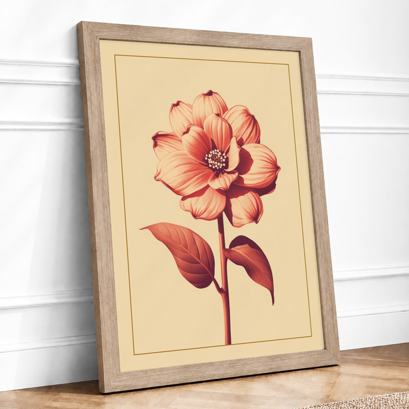 Single Bloom Study Botanical - Framed Print, Oak, A4 - 29.7 x 21.0 cm