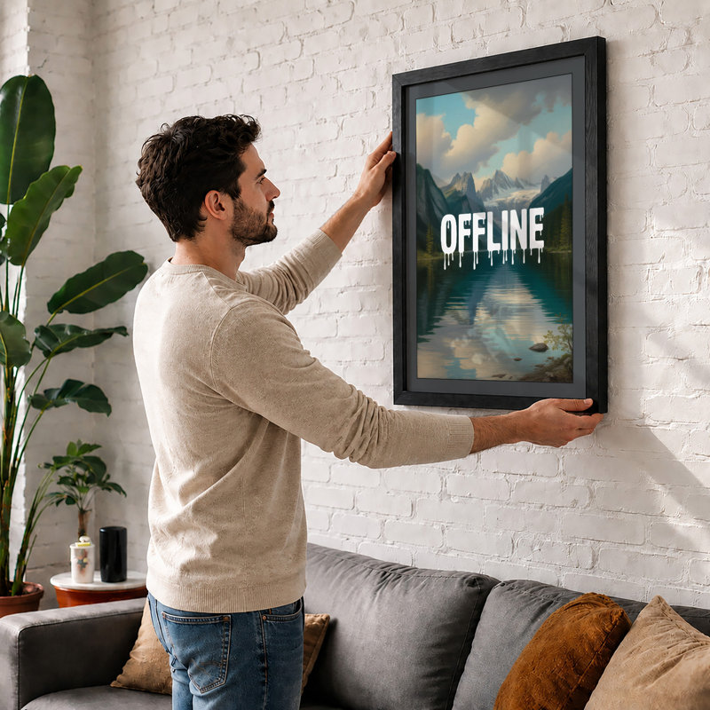 Offline Apartheid Modern - Framed Print, A2 - 59.4 x 42.0 cm, White