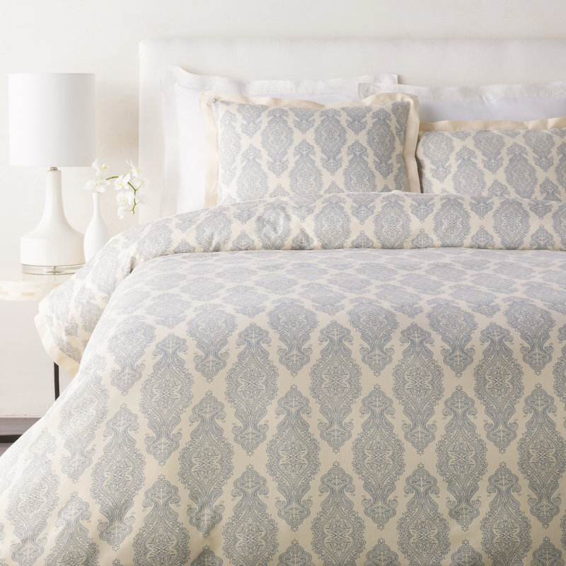 Alia Cotton Blend Ikat Duvet Cover, Aqua, King