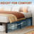 Metal Bed Frame, 16" High Platform Bed Frame, Heavy Duty 800Lbs Capacity, No Box Spring, No Screws Needed with Reinforced Slats-551046028