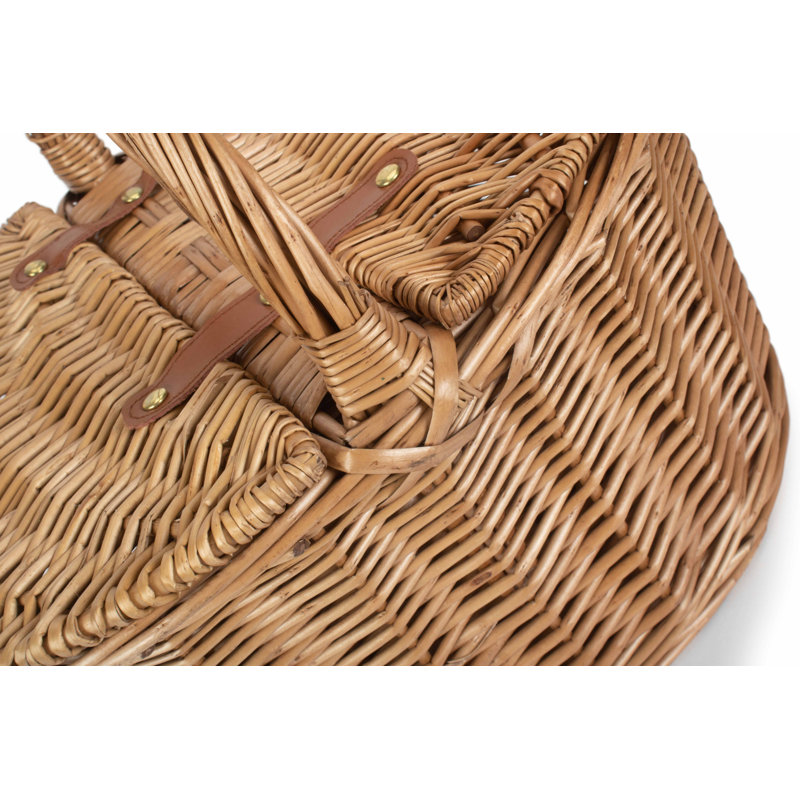 Wicker Oval Lidded Picnic Hamper Basket