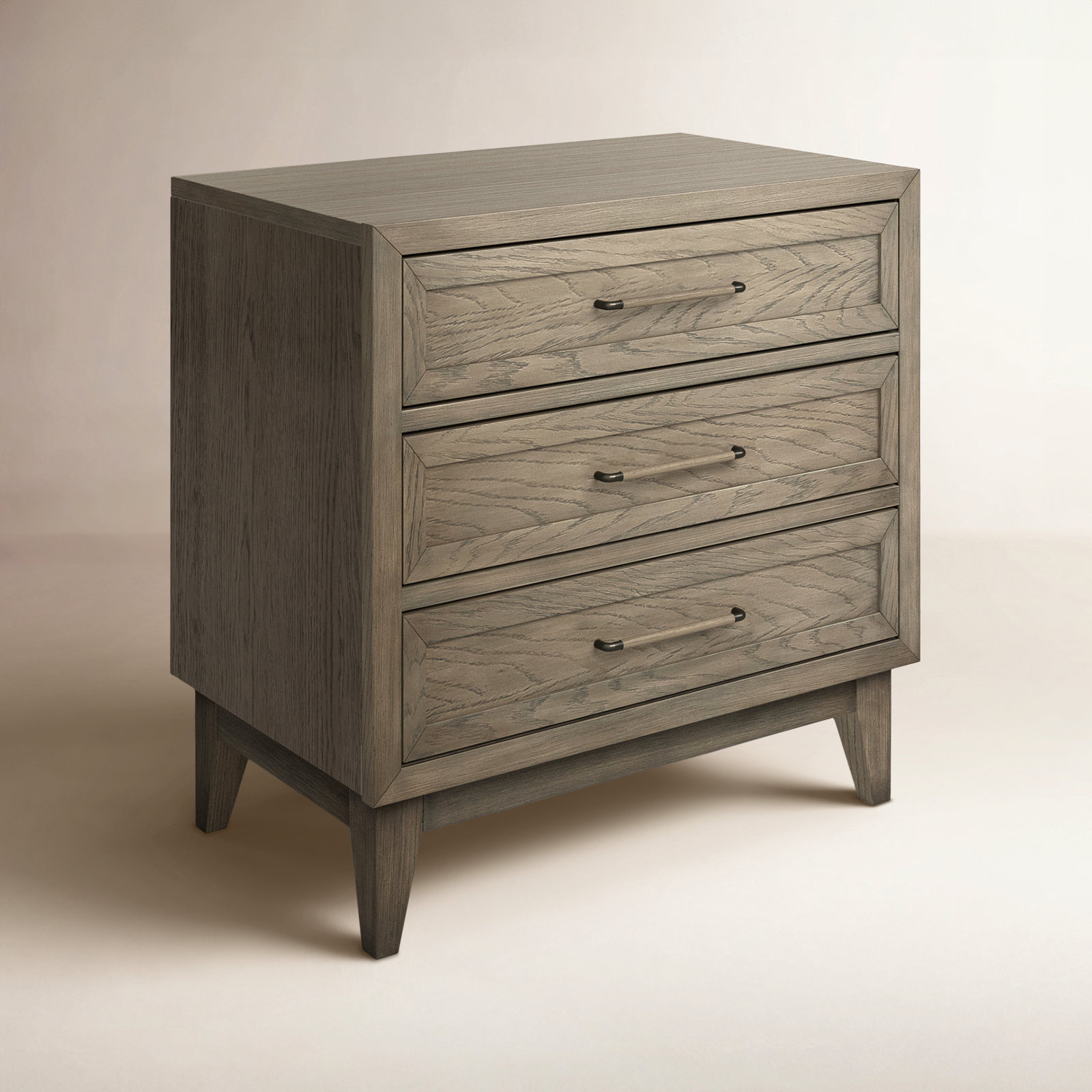 Karson 3 - Drawer Nightstand, Gray Wash
