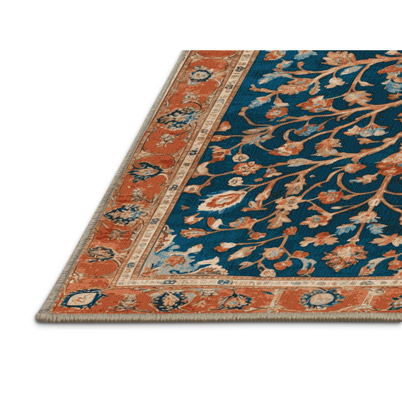 Tapis brun lavable à la machine, Rond 3 pi