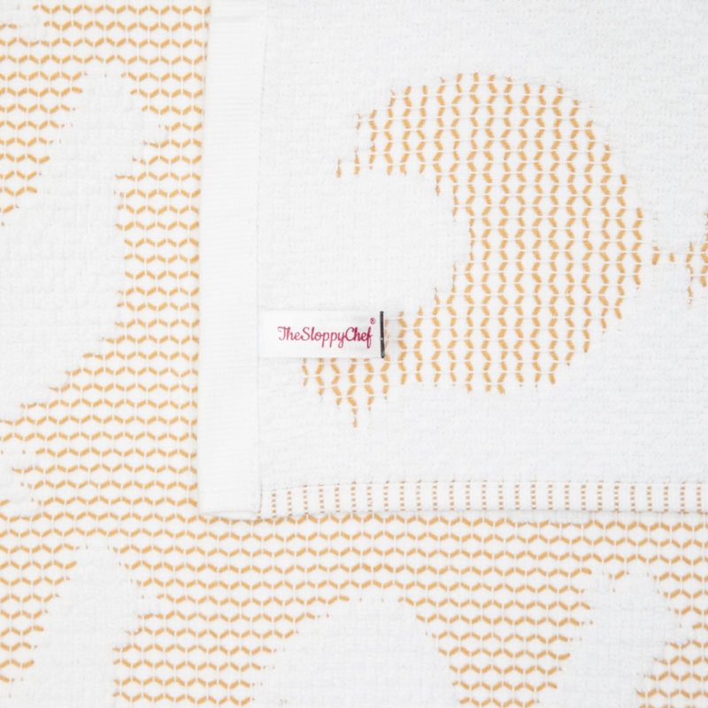 Serviettes de cuisine 4 pièces The Sloppy Chef Tickling Weave Rooster, Brun