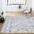 Boho Moroccan Ivory/Navy Indoor/Outdoor Rug-1677113068