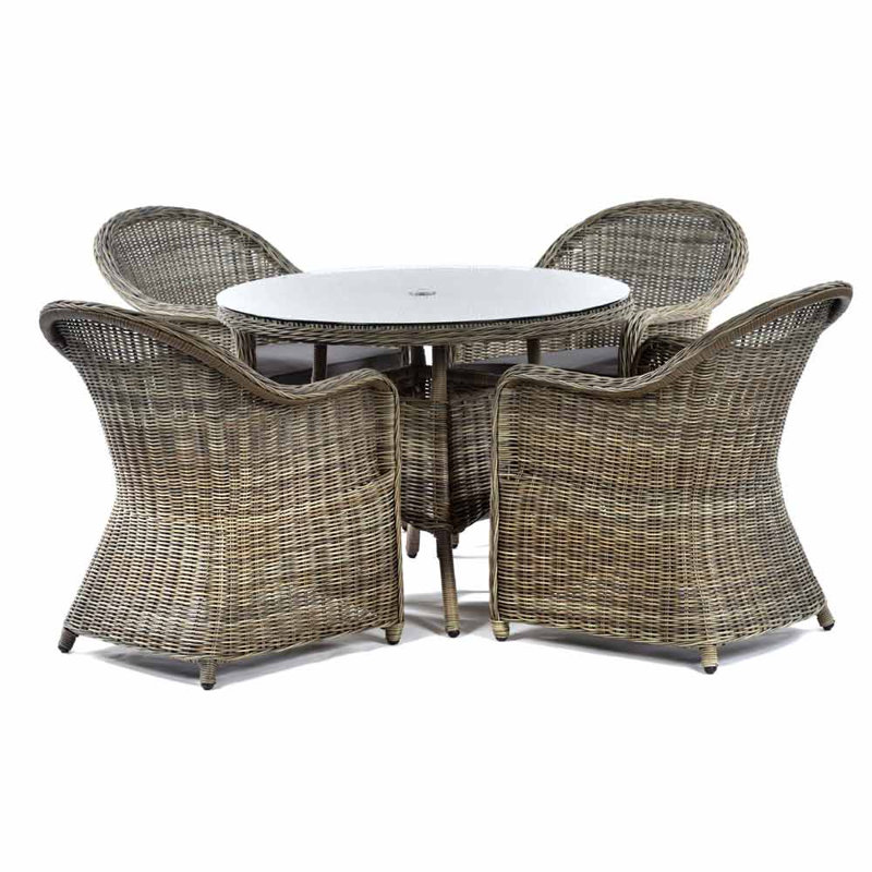 Inigo 4 - Person Patio Dining Set with Round Table , Cushions Included