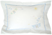 Airplane Embroidery 100% Cotton Lumbar Pillow