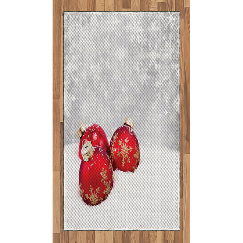 Christmas High Density Long Fiber Poly Threads Decorative Area Rug Carpet, Rectangle 2'7" x 5'