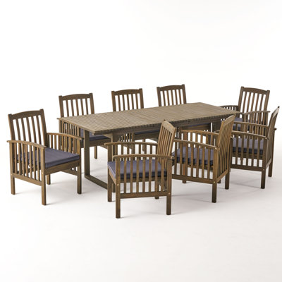 Daliah Rectangular 8 - Person 62.25" Long Dining Set with Cushions