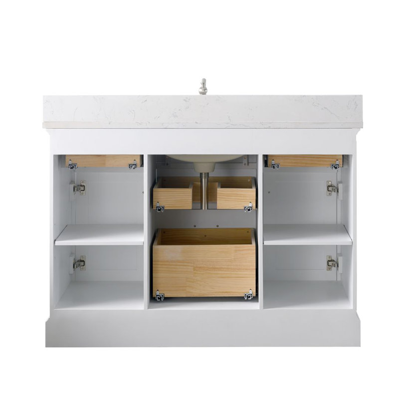 Thompson 48" W Single Vanity, White/Brushed Nickel