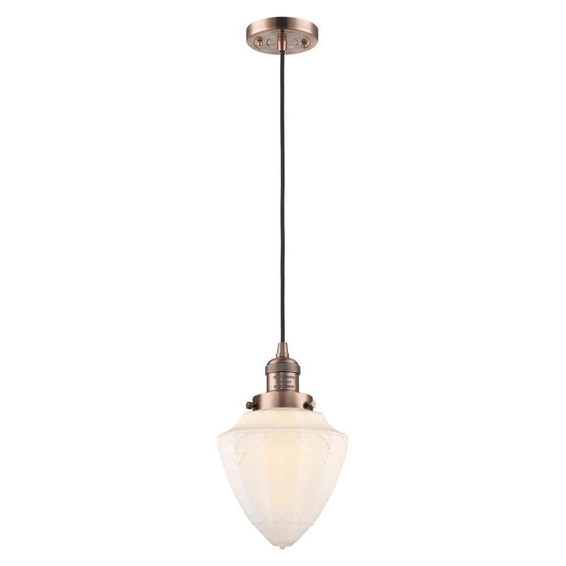 Franklin Restoration - Kymeshia - Mini-luminaire suspendu à cordon de 7 po - Ampoule non incluse - - Abat-jour, Blanc mat