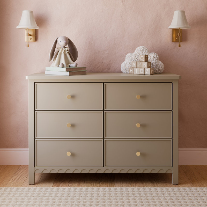 Commode Sasha à 6 tiroirs, Grey