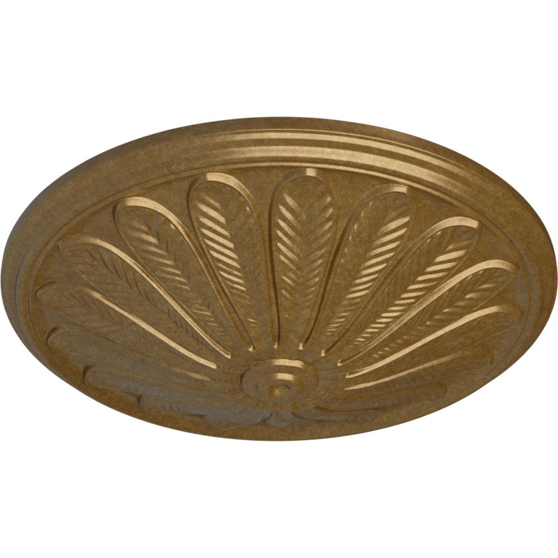 Médaillon de plafond Endurathane Brontes, diamètre extérieur 25 1/2 po x P 5 1/2 po (convient aux auvents jusqu'à 3 5/8 po), finition or pâle peinte à la main
