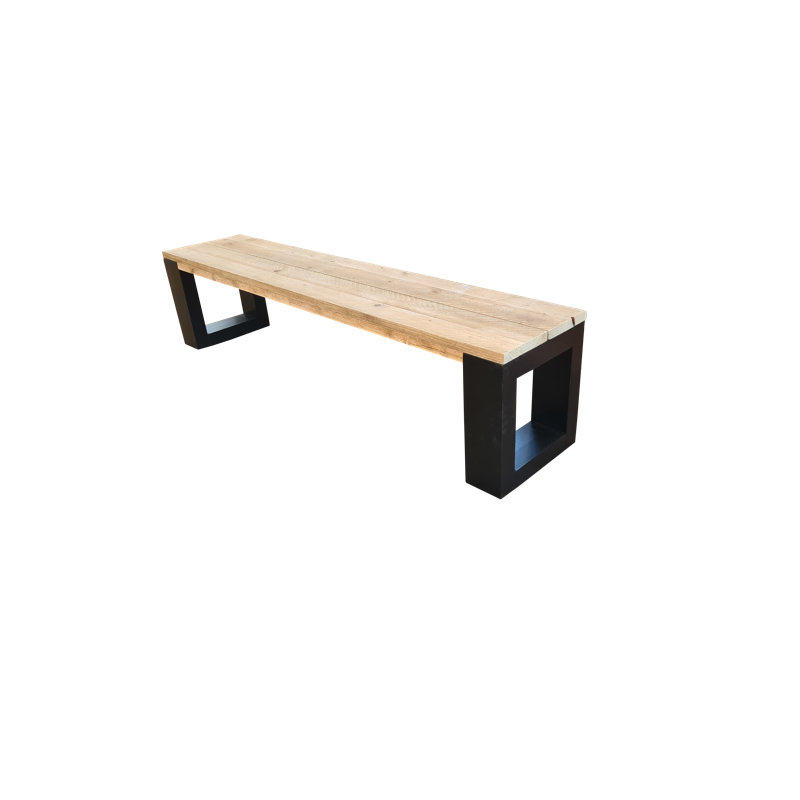 Pittsburg Bench, Brown/Silver, 43 cm H x 160 cm W x 38 cm D