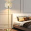 Lampe sur pied en cristal Heidebert, lampe sur pied élégante avec interrupteur au pied marche / arrêt, abat-jour double couche-2019478336-2019478343