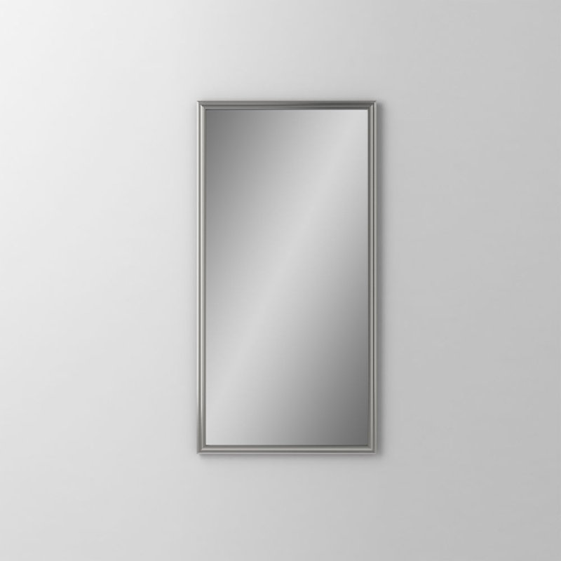 Miroir de salle de bain Main Line, H 30 po x l 16 po x P 1,63 po, Nickel satiné