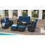 Ensemble de meubles de patio avec coussins de luxe de 6 po, 5 chaises pivotantes à haut dossier pivotant et repose-pieds, ensemble de conversation en osier pour terrasse, porche, cour, bord de piscine, beige-131644490