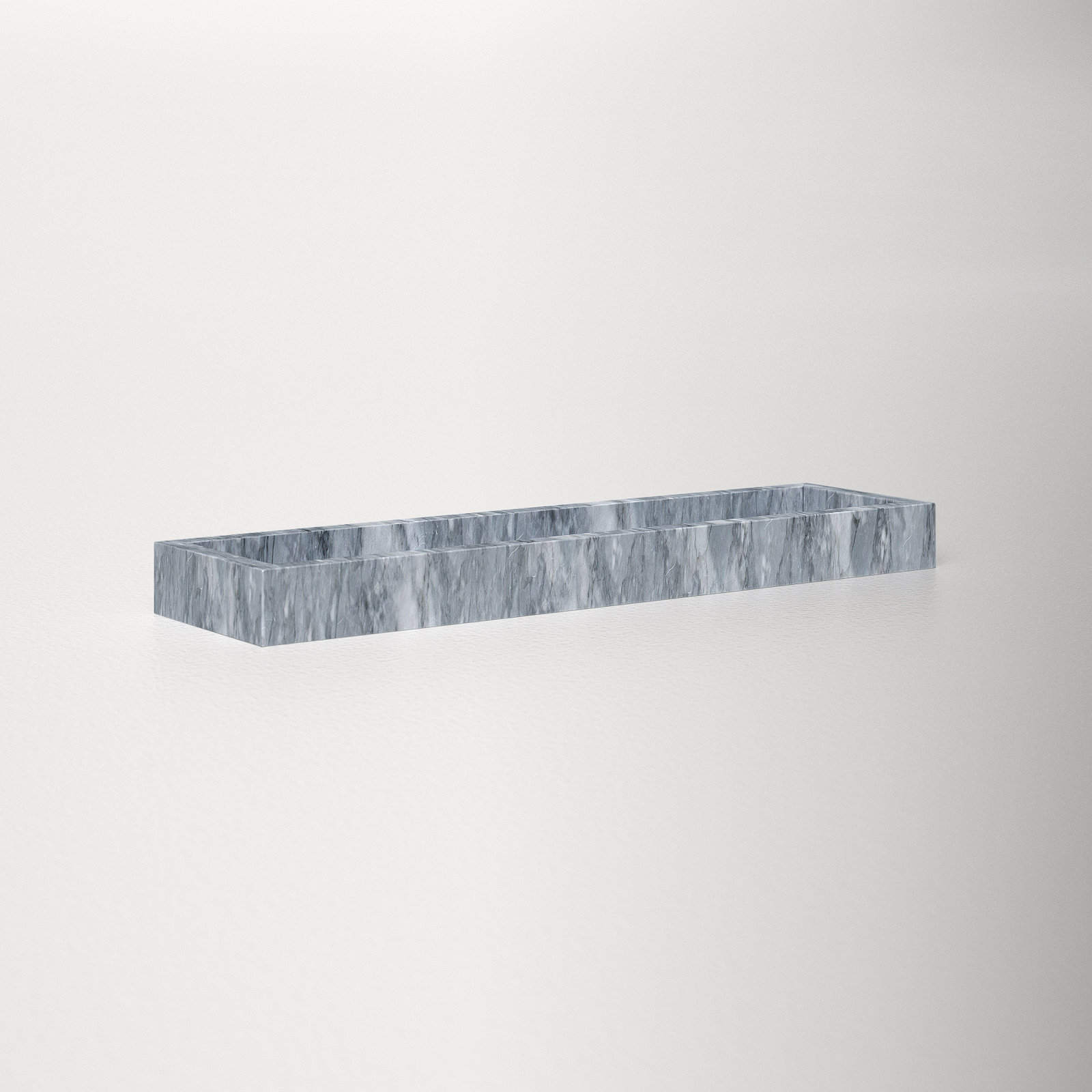 Graciela Marble Bathroom Tray, Cloud Gray