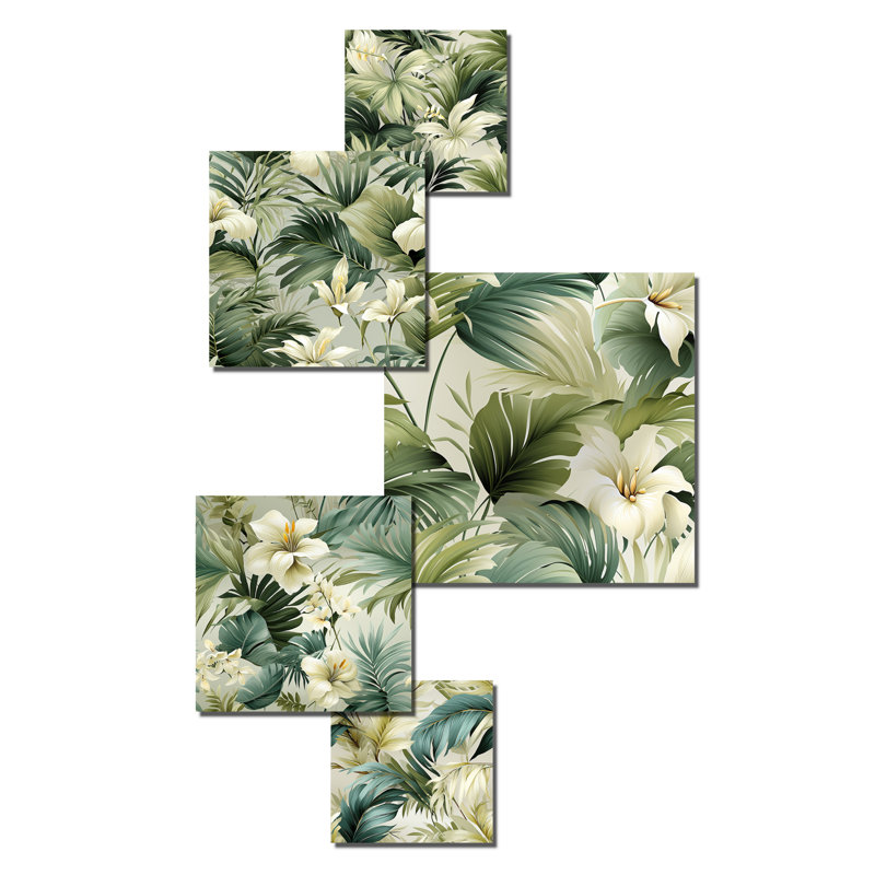 Brockton - ensemble d'art mural floral de 5