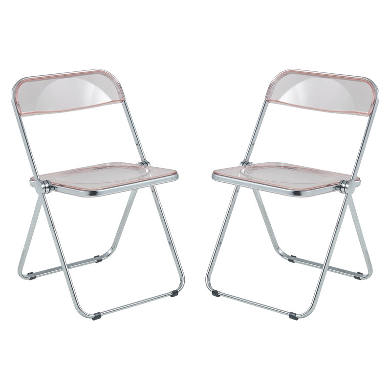 Chaise pliante Brayden Studio® Gillispie, Rose, Silver