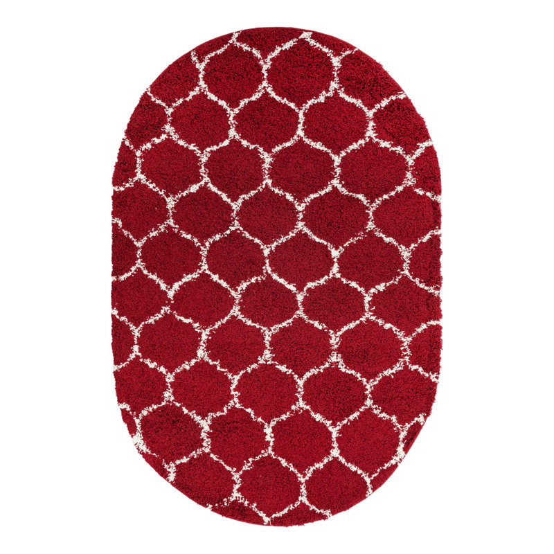 Geometric Indoor Rug, Oval 5'3" x 8'