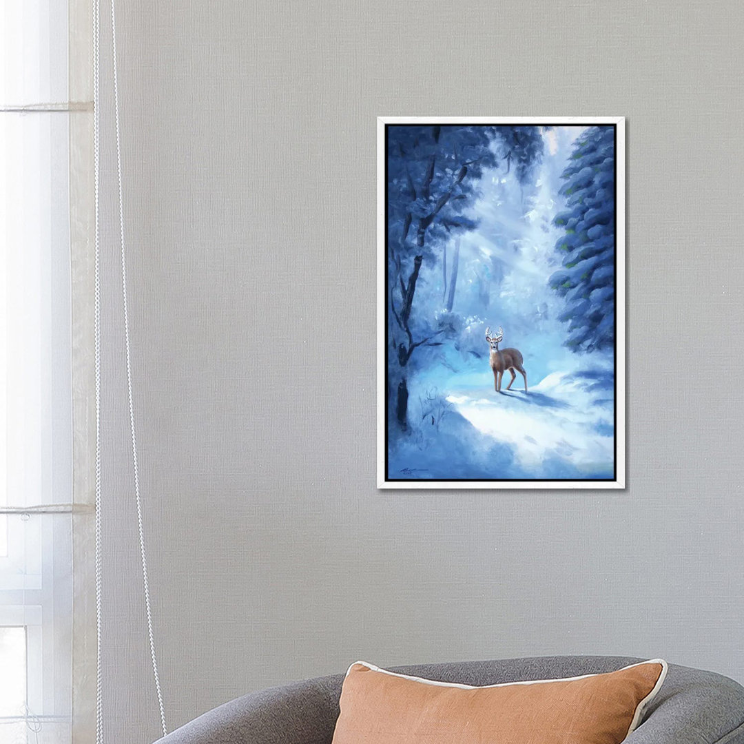 Buck In Snow von D. "Rusty" Rust - Galerie-umwickelte Leinwand Giclée auf Leinwand