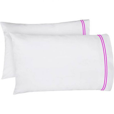 400TC Double Embroidery Cotton Sateen Pillowcases (Set Of 2)