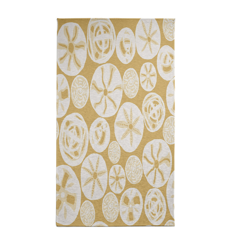 Tapis géométrique jaune / beige Alcesta, Rectangle 3 pi x 5 pi