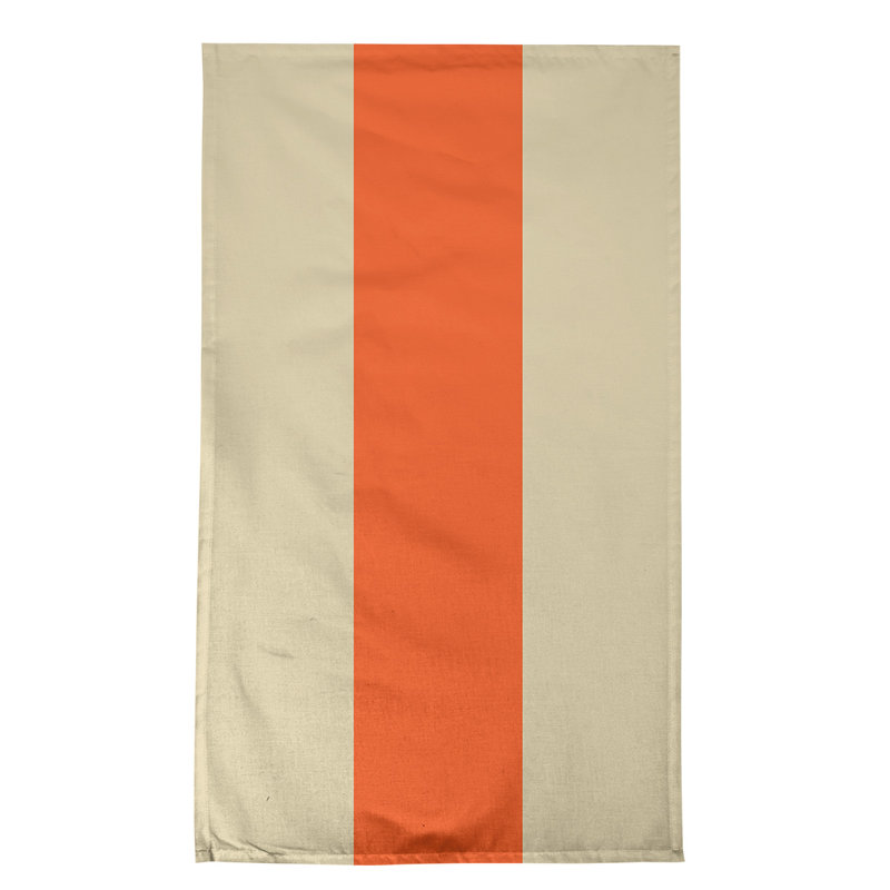 Stripe Tea Towel Kitchen Towel, Cotton Twill, Cream/Orange Baseball