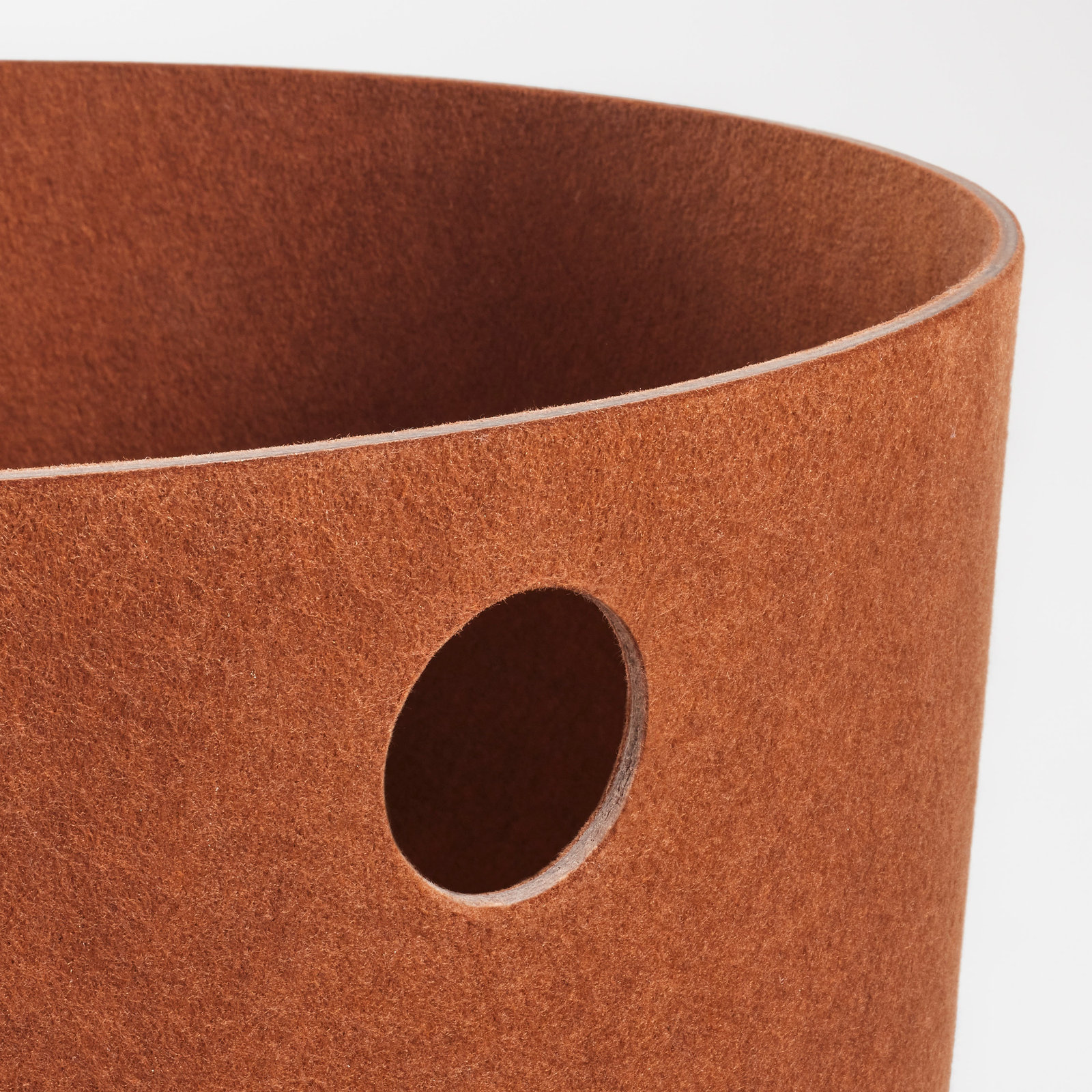 Olly Polyester Basket With Handles, Copper, 21" x 11"