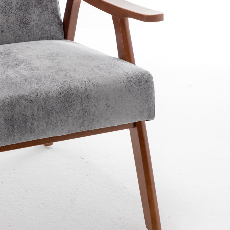 Chaise de style Mid-Century, structure en bois robuste. Rembourrage. Polyvalent pour les espaces de vie. Éponge à oreilles moderne facile à assembler. Convient à la chambre à coucher et à la pièce. À assembler