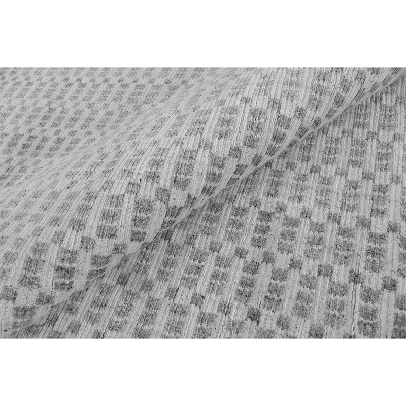 Geometric Area Rug in Gray/White, Rectangle 2' x 3'