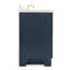 Meuble-lavabo simple 54 po en bois massif bleu minuit avec plateau en quartz blanc Carrara de 1,5 po Freitas, évier central ovale-489904224-421849346-421849344