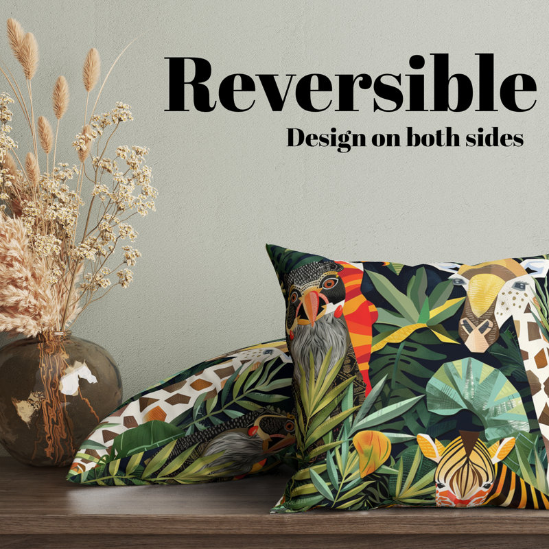 Housse de coussin Thalia Jungle, H 22 po x l 22 po