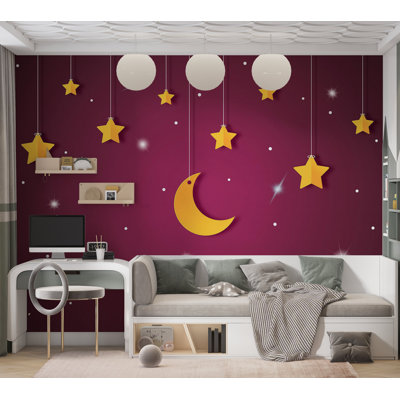 Adhésif mural pelez et collez pour enfants - Violet ciel nocturne