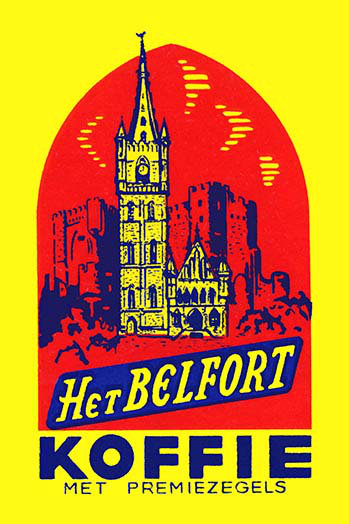 Her belfort koffie-impression publicitaire, H 36 po x l 24 po x P 1,5 po
