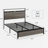 Antique Grey Full Size Bed Frame With Led Headboard, Under - Space, 2 Usbs, No Noise, Simple Assembly Steps Storage, Touch Lighting, Type C Charging, Modern Retro Blend, Solid Construction-961096549-912027629