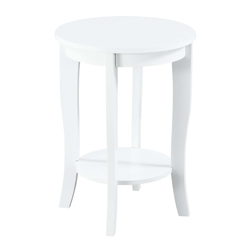 Table de bout ronde Carbin, Blanc