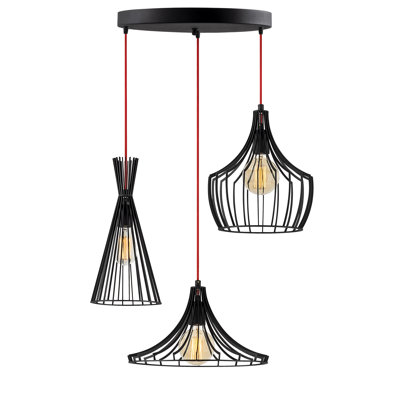 Élégant lustre doré, hauteur réglable, 21,7 po de diamètre x 44,5 po de hauteur | Corps en métal, 3 x E27 Max 40W | Design glamour, parfait pour le salon et la salle à manger | Certifié IP20, longueur de câble de 35,4 po